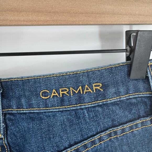 Carmar Los Angeles Distressed Raw Hem High Rise Straight Leg Jeans Size 27 - Picture 3 of 8